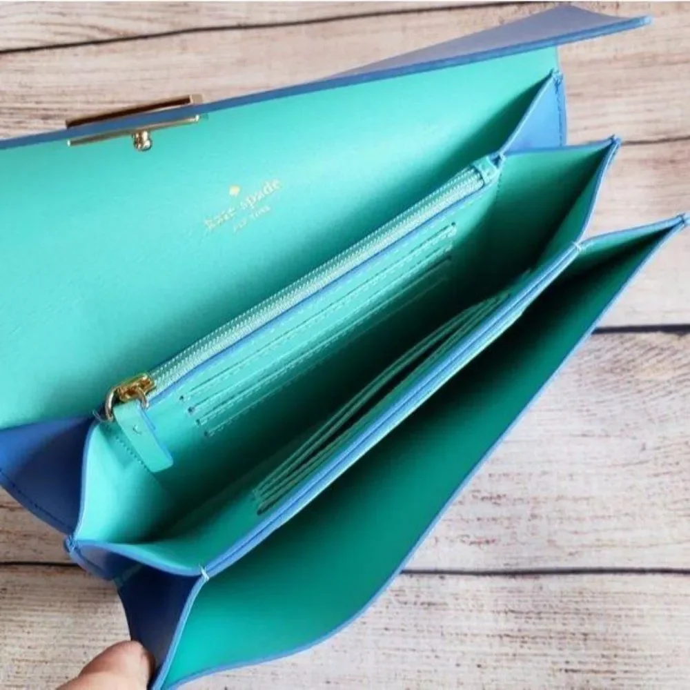 Kate Spade Leather Pim Arbour Hill Folder Over Snap Closure Wallet